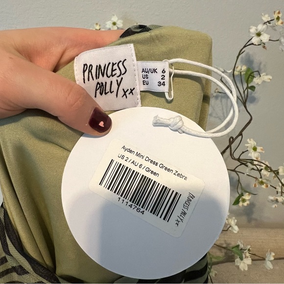 NWT Princess Polly Ayden Green Zebra Dress 2 - Picture 8 of 8